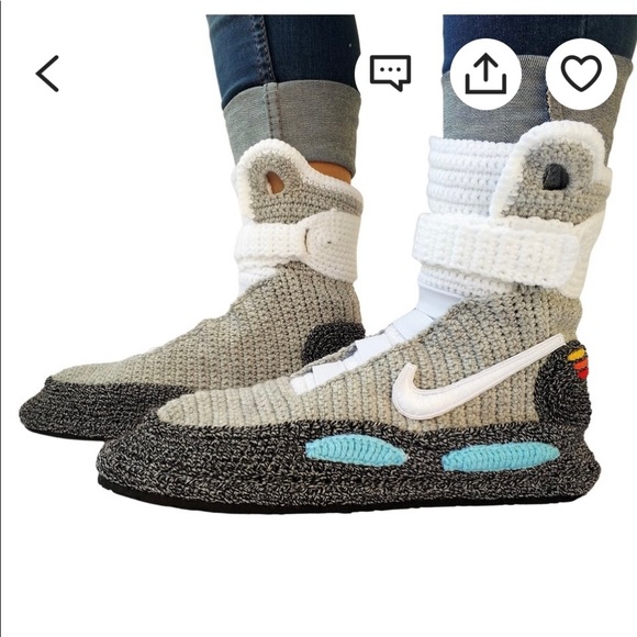 Marty Mcfly  knitted air Jordans with rubber soles - Picture 3 of 5